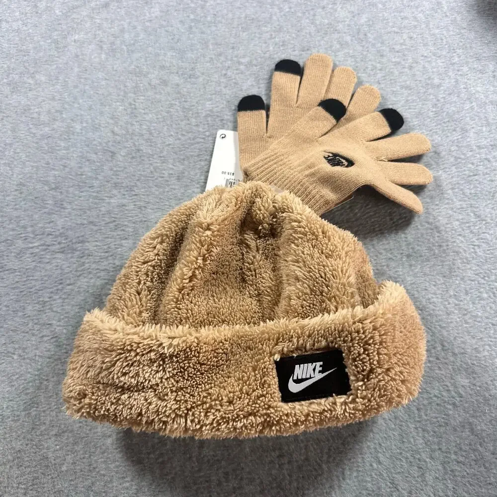Nike Cozy Peak Sherpa Beanie Gloves Set Youth NWT